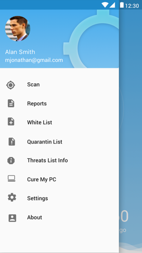 Android malware scan progress screen